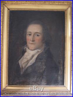 Tableau ancien Portrait d'homme XVIIIe 18e P. P. PRUD'HON Huile Toile Cadre doré