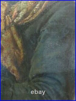 Tableau ancien Sophie Anderson 19th, jeune fille aux grenades, old oil painting