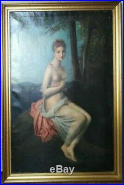 Tableau ancien antique néo classique jeune femme Psyché François Gérard