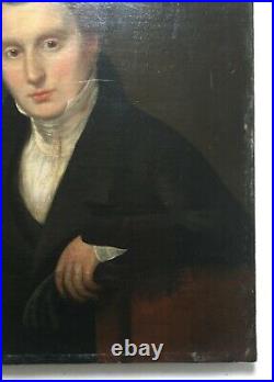Tableau ancien attribué à Josiah Gilbert, Portrait d'homme, Huile sur toile XIXe