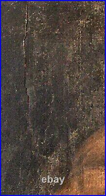 Tableau ancien, fragment, huile sur toile, début XIXe siècle