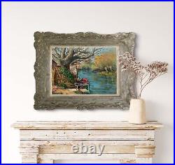Tableau ancien huile paysage fauvisme signé Paul Cuchet Pierre Ambrogiani Peano