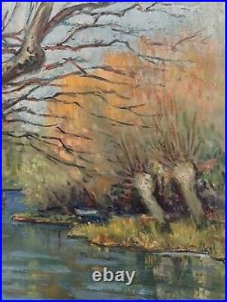 Tableau ancien huile paysage fauvisme signé Paul Cuchet Pierre Ambrogiani Peano
