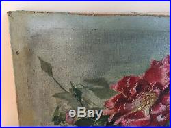 Tableau ancien huile sur toile G. A (XIXe-s) nature morte