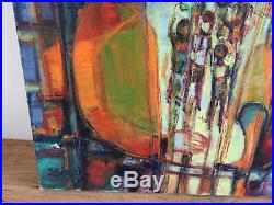 Tableau ancien huile sur toile S SEGUELA 1977 (XXe-s) abstrait