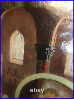 Tableau ancien huile sur toile signé A ou M DUCLOS communion solenelle