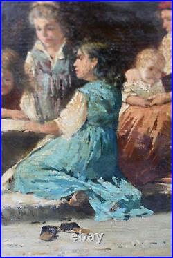Tableau ancien les bambinis enfants Napolitains Pasquale RUGGIERO (1851-1916)