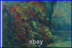 Tableau ancien paysage impressionniste Parc Marthe Lucas les Andelys sv Lebasque