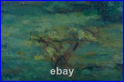Tableau ancien paysage impressionniste Parc Marthe Lucas les Andelys sv Lebasque