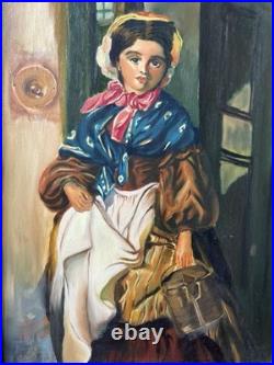 Tableau ancien peinture huile sur toile