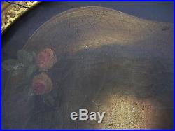 Tableau ancien époque 18 siécle portrait marquise huile sur toile