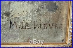 Tableau ancien signé M. LELIEVRE bords de Loire Huile sur toile XIX°