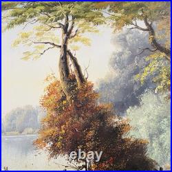 Tableau ancien signé Fleury École de Barbizon Huile sur toile Cerfs en forêt Tableau ancien signé Fleury École de Barbizon Huile sur toile Cerfs en forêt