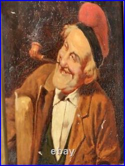 Tableau ancien signée FASOLI Portrait Homme. Pointure huile sur toile