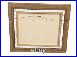 Tableau cadre sur toile Huile sur toile signe un promeneur dans un parc enneigé