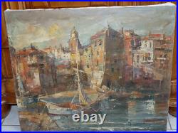 Tableau de Petar JOVANOVIC Huile Sur Toile Saint Tropez Paysage Marin Bateau Tableau de Petar JOVANOVIC Huile Sur Toile Saint Tropez Paysage Marin Bateau