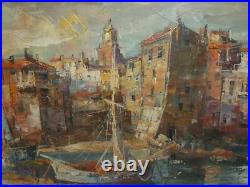 Tableau de Petar JOVANOVIC Huile Sur Toile Saint Tropez Paysage Marin Bateau Tableau de Petar JOVANOVIC Huile Sur Toile Saint Tropez Paysage Marin Bateau