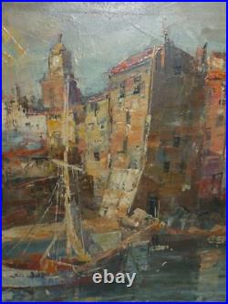 Tableau de Petar JOVANOVIC Huile Sur Toile Saint Tropez Paysage Marin Bateau Tableau de Petar JOVANOVIC Huile Sur Toile Saint Tropez Paysage Marin Bateau