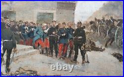 Tableau français panneau militaire soldats guerre 1870 19e DE NEUVILLE