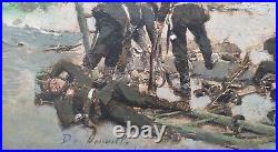 Tableau français panneau militaire soldats guerre 1870 19e DE NEUVILLE