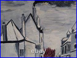 Tableau huile sur toile EPERNON SOUS LA NEIGE 1924 60X73