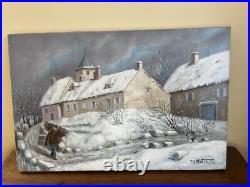 Tableau huile sur toile J. B Maurice VECKER (1896-1998) hiver sous la neige