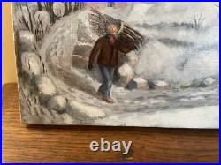 Tableau huile sur toile J. B Maurice VECKER (1896-1998) hiver sous la neige
