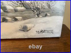 Tableau huile sur toile J. B Maurice VECKER (1896-1998) hiver sous la neige