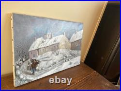 Tableau huile sur toile J. B Maurice VECKER (1896-1998) hiver sous la neige