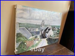 Tableau huile sur toile J. B Maurice VECKER 1899-1988 Locronan bretagne Tableau huile sur toile J. B Maurice VECKER 1899-1988 Locronan bretagne