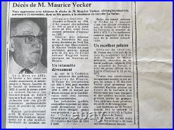 Tableau huile sur toile J. B Maurice VECKER (1899-1988) Nancy 1926 Tableau huile sur toile J. B Maurice VECKER (1899-1988) Nancy 1926