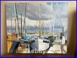 Tableau huile sur toile J. B Maurice VECKER (1899-1988) PORT DE DOUARNENEZ