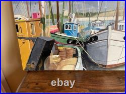 Tableau huile sur toile J. B Maurice VECKER (1899-1988) PORT DE DOUARNENEZ