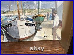 Tableau huile sur toile J. B Maurice VECKER (1899-1988) PORT DE DOUARNENEZ