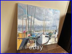 Tableau huile sur toile J. B Maurice VECKER (1899-1988) PORT DE DOUARNENEZ