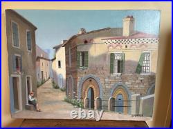 Tableau huile sur toile J. B Maurice VECKER (1899-1988) VILLAGE 1975