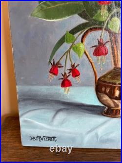 Tableau huile sur toile J. B Maurice VECKER 1899-1988 bouquet au vase de cuivre Tableau huile sur toile J. B Maurice VECKER 1899-1988 bouquet au vase de cuivre