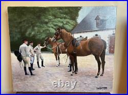 Tableau huile sur toile J. B Maurice VECKER 1899-1988 haras national de Lamballe