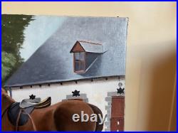 Tableau huile sur toile J. B Maurice VECKER 1899-1988 haras national de Lamballe