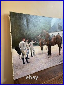 Tableau huile sur toile J. B Maurice VECKER 1899-1988 haras national de Lamballe