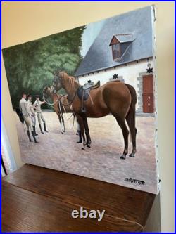 Tableau huile sur toile J. B Maurice VECKER 1899-1988 haras national de Lamballe