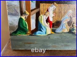 Tableau huile sur toile J. B Maurice VECKER (1899-1988) nature morte crèche