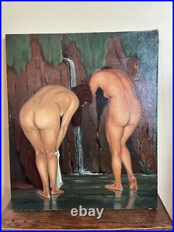 Tableau huile sur toile J. B Maurice VECKER (1899-1988) nue