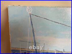 Tableau huile sur toile J. B Maurice VECKER 1899-1988 port de Fontarabie espagne