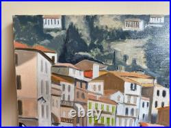 Tableau huile sur toile J. B Maurice VECKER (1899-1988) port de Villefranche