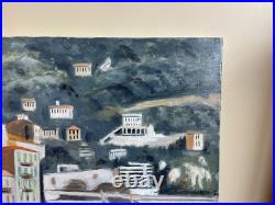 Tableau huile sur toile J. B Maurice VECKER (1899-1988) port de Villefranche