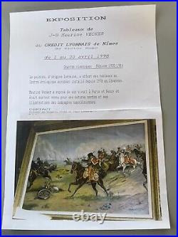 Tableau huile sur toile J. B Maurice VECKER (1899-1988) scène animée dans village