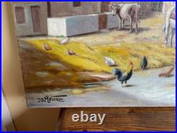 Tableau huile sur toile J. B Maurice VECKER (1899-1988) scène de ferme
