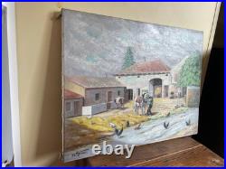 Tableau huile sur toile J. B Maurice VECKER (1899-1988) scène de ferme