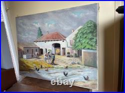 Tableau huile sur toile J. B Maurice VECKER (1899-1988) scène de ferme